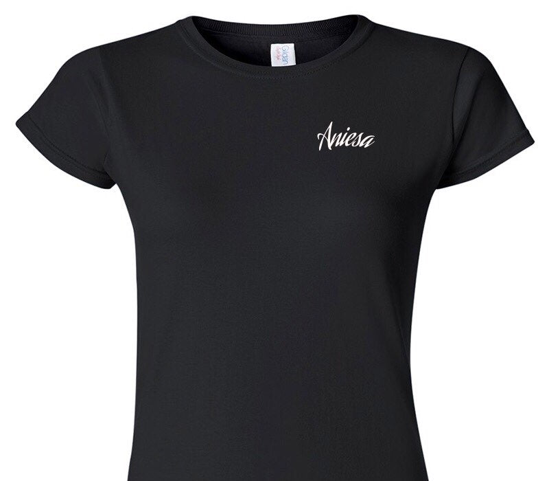 Custom Womens Soft Style 100% Cotton Black T-Shirt