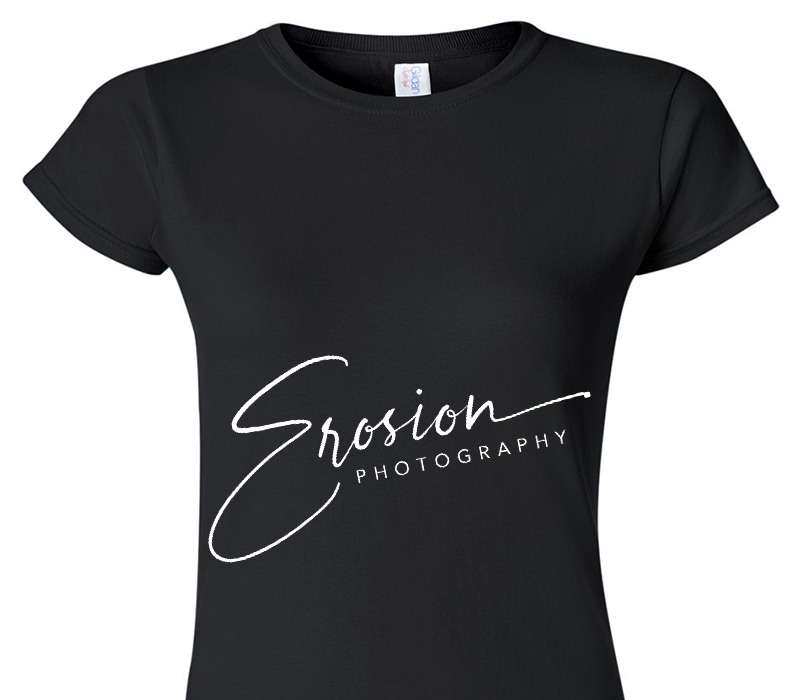 Custom Womens Soft Style 100% Cotton Black T-Shirt