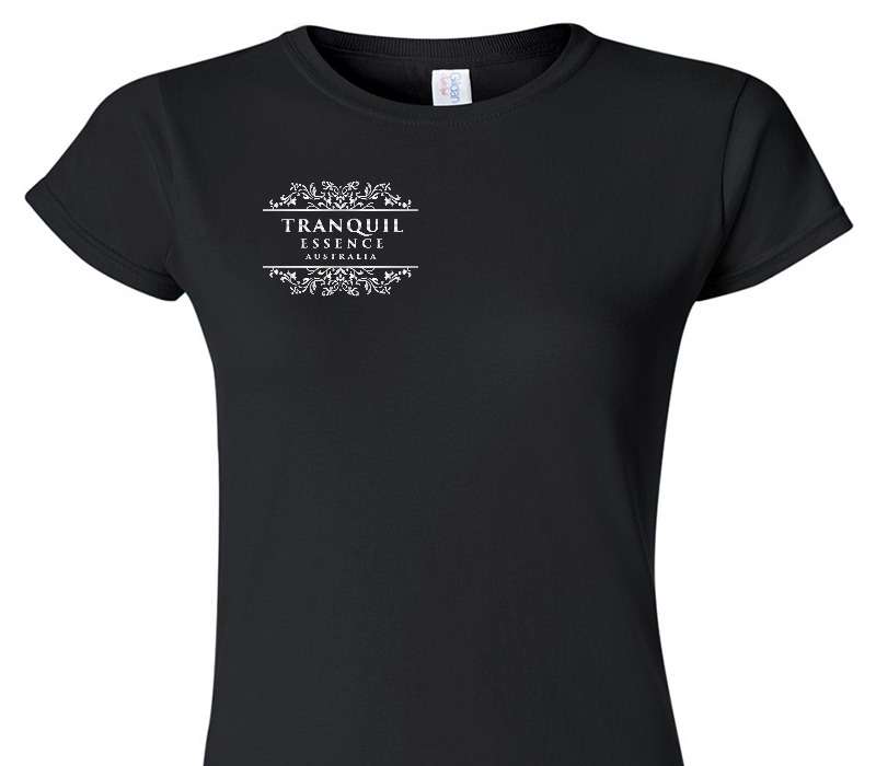 Custom Womens Soft Style 100% Cotton Black T-Shirt