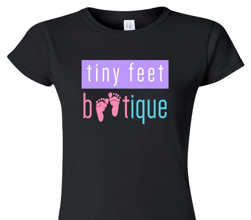 Custom Womens Soft Style 100% Cotton Black T-Shirt