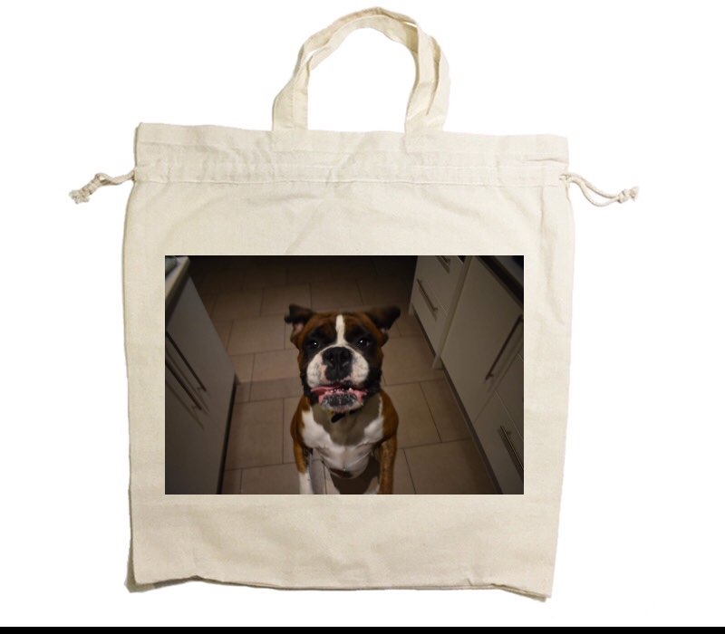 Custom Drawstring Tote Bag Cotton Calico