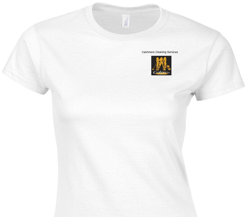 Custom Womens Soft Style 100% Cotton White T-Shirt