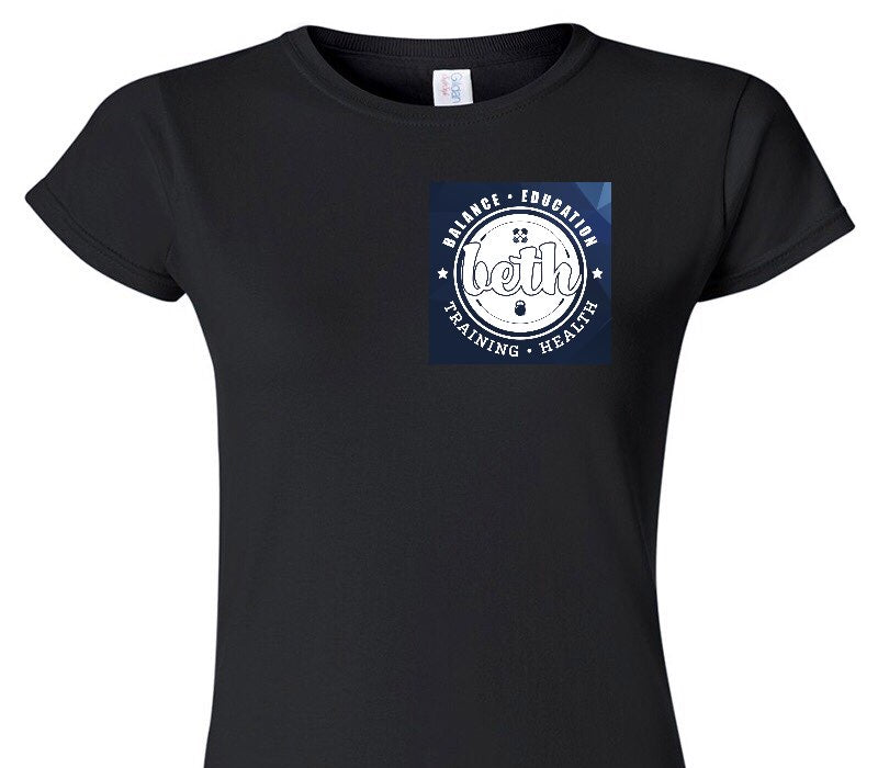 Custom Womens Soft Style 100% Cotton Black T-Shirt
