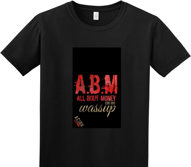 Custom Adult Soft Style 100% Cotton Black T-Shirt