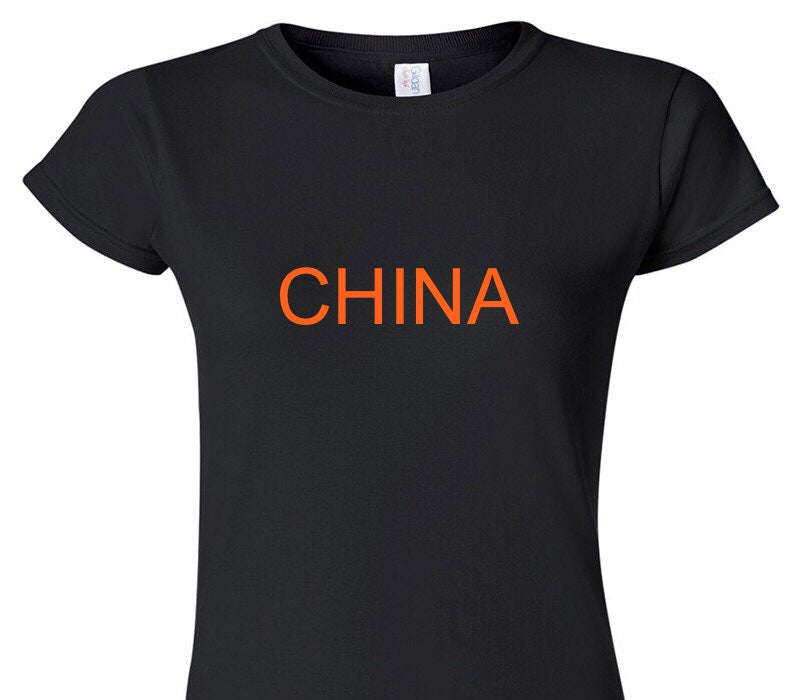 Custom Womens Soft Style 100% Cotton Black T-Shirt