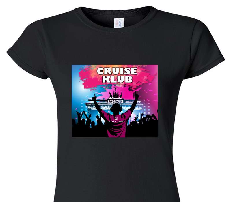 Custom Womens Soft Style 100% Cotton Black T-Shirt