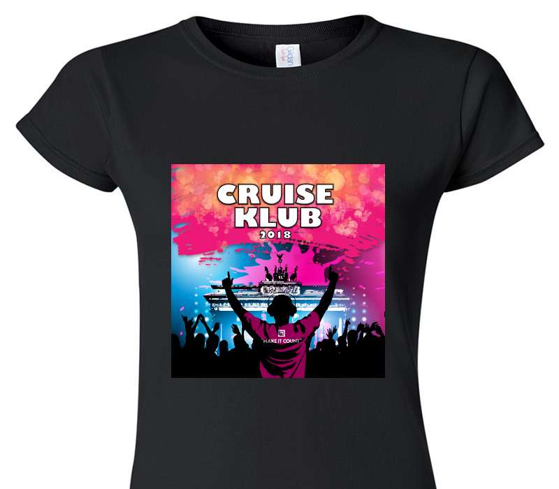 Custom Womens Soft Style 100% Cotton Black T-Shirt
