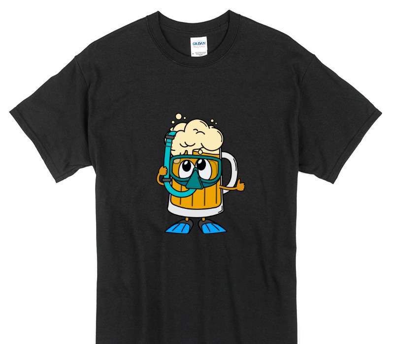 Custom Gildan 100% Cotton Black T-Shirt