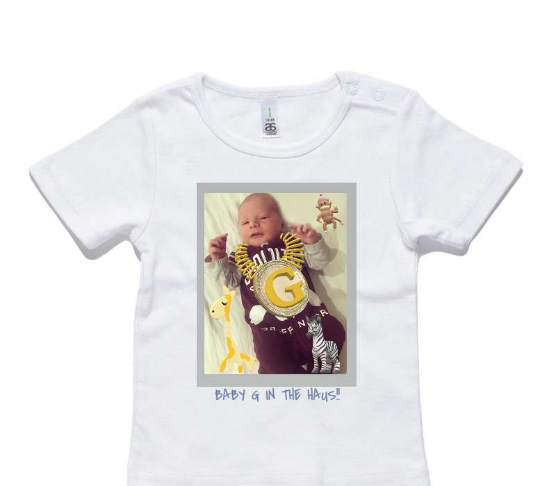 Custom AS Colour White Baby T-Shirt