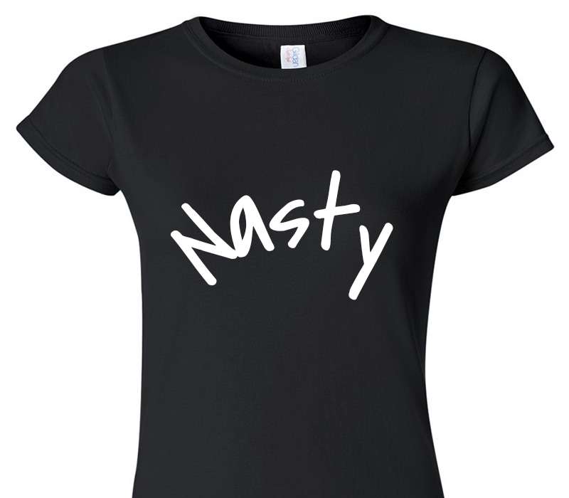 Custom Womens Soft Style 100% Cotton Black T-Shirt
