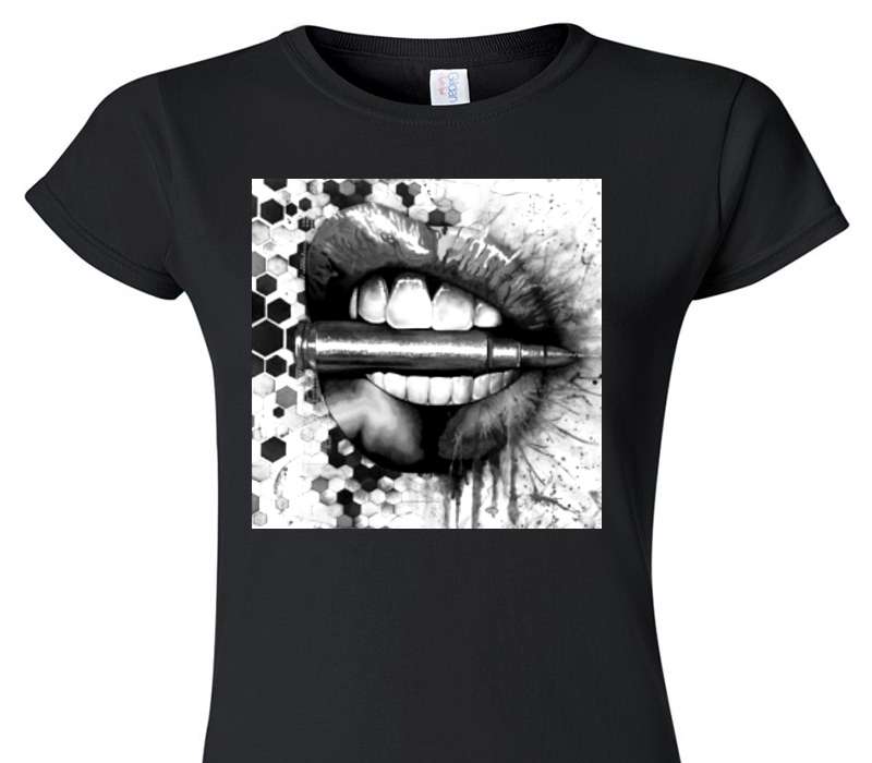 Custom Womens Soft Style 100% Cotton Black T-Shirt