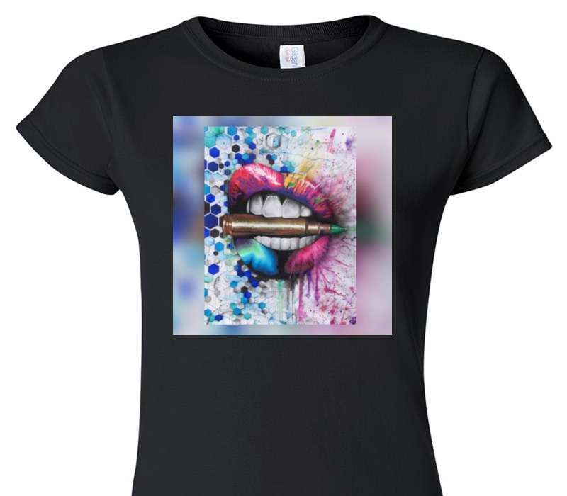 Custom Womens Soft Style 100% Cotton Black T-Shirt
