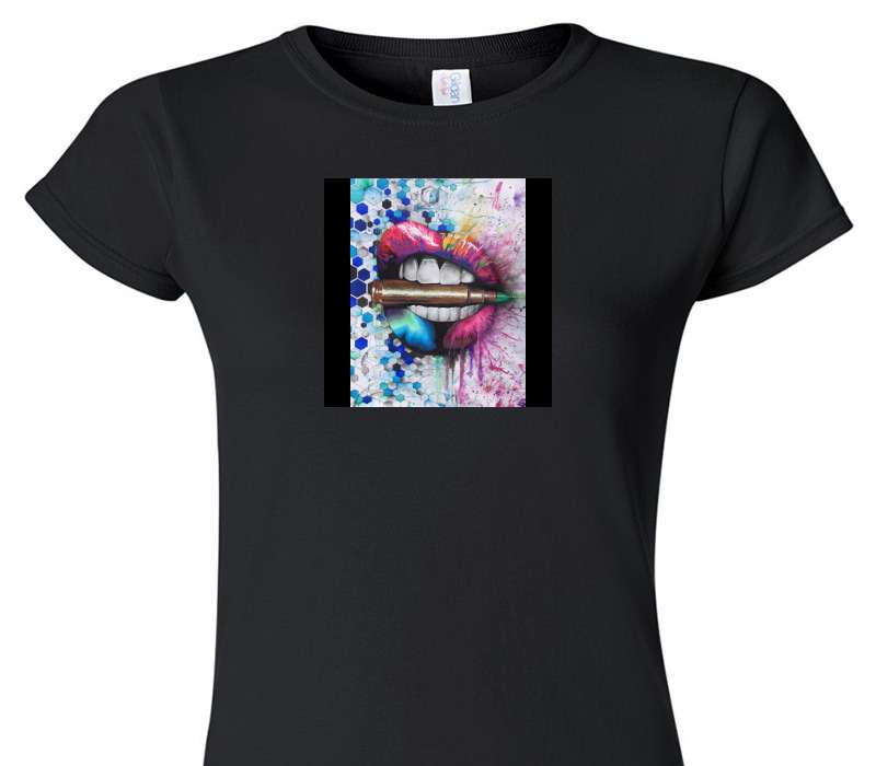 Custom Womens Soft Style 100% Cotton Black T-Shirt