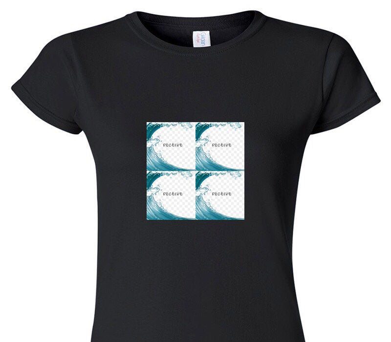 Custom Womens Soft Style 100% Cotton Black T-Shirt