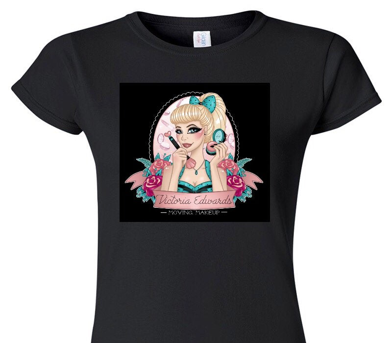 Custom Womens Soft Style 100% Cotton Black T-Shirt