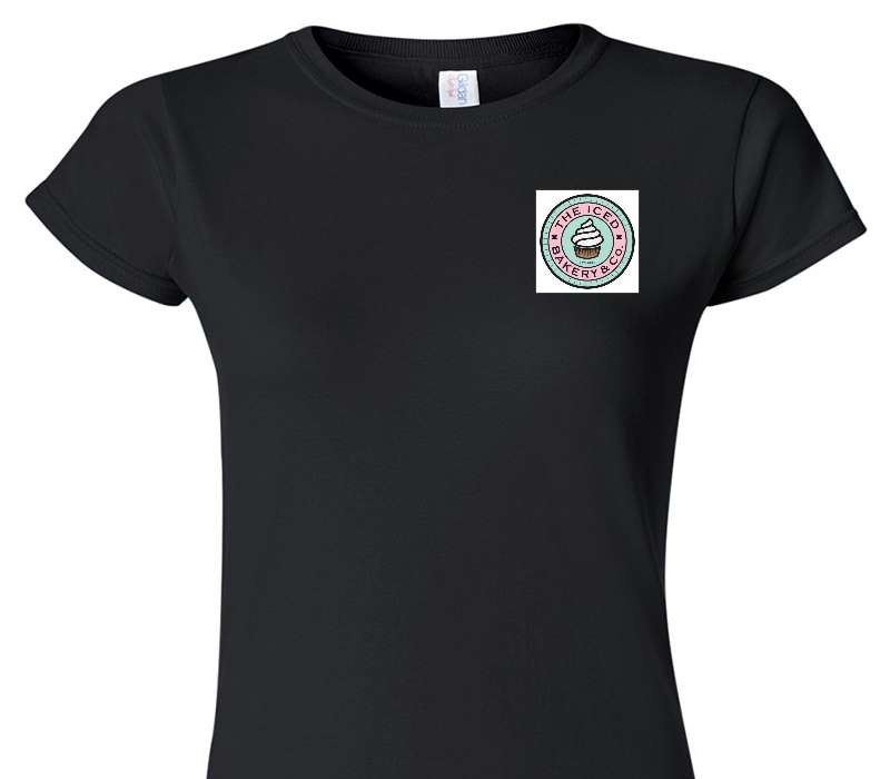 Custom Womens Soft Style 100% Cotton Black T-Shirt
