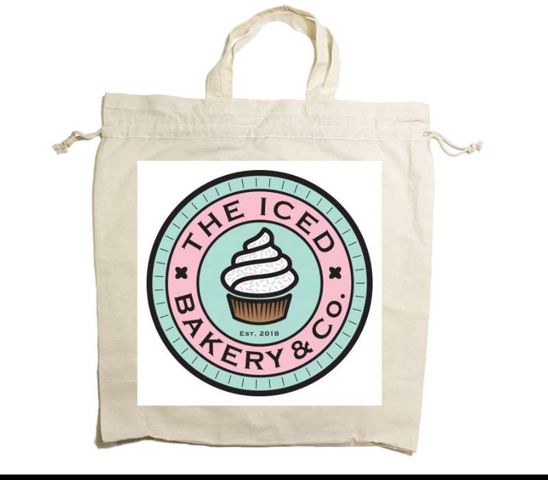 Custom Drawstring Tote Bag Cotton Calico