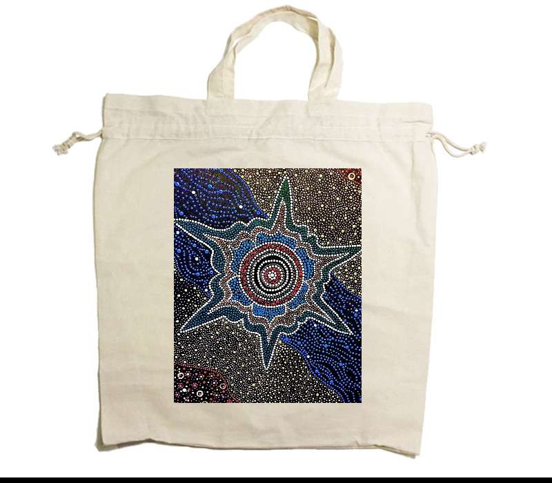Custom Drawstring Tote Bag Cotton Calico