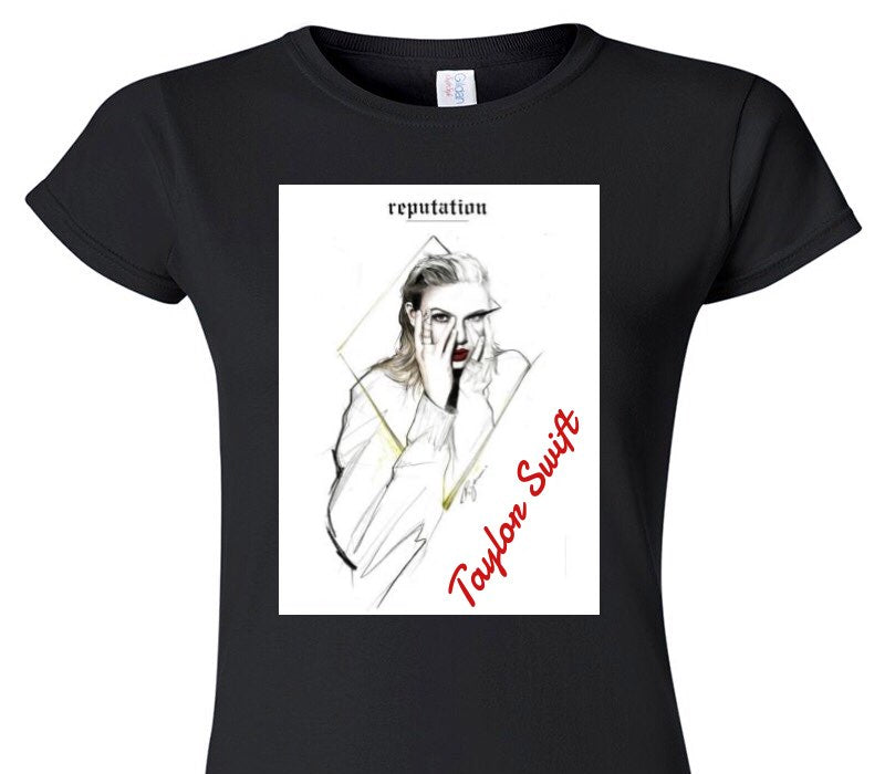 Custom Womens Soft Style 100% Cotton Black T-Shirt