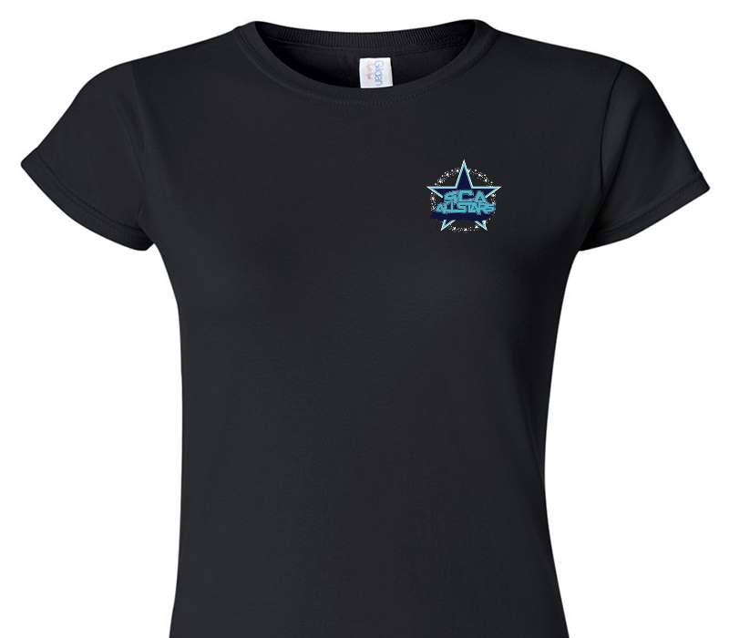 Custom Womens Soft Style 100% Cotton Black T-Shirt
