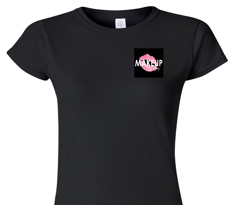 Custom Womens Soft Style 100% Cotton Black T-Shirt