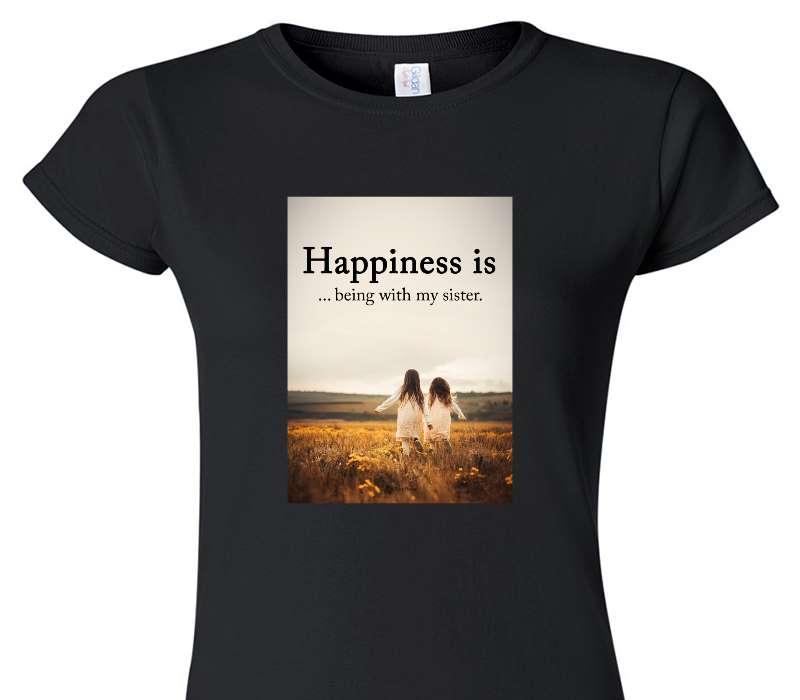 Custom Womens Soft Style 100% Cotton Black T-Shirt