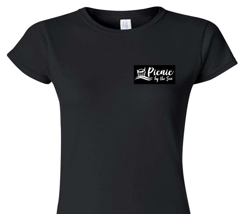 Custom Womens Soft Style 100% Cotton Black T-Shirt