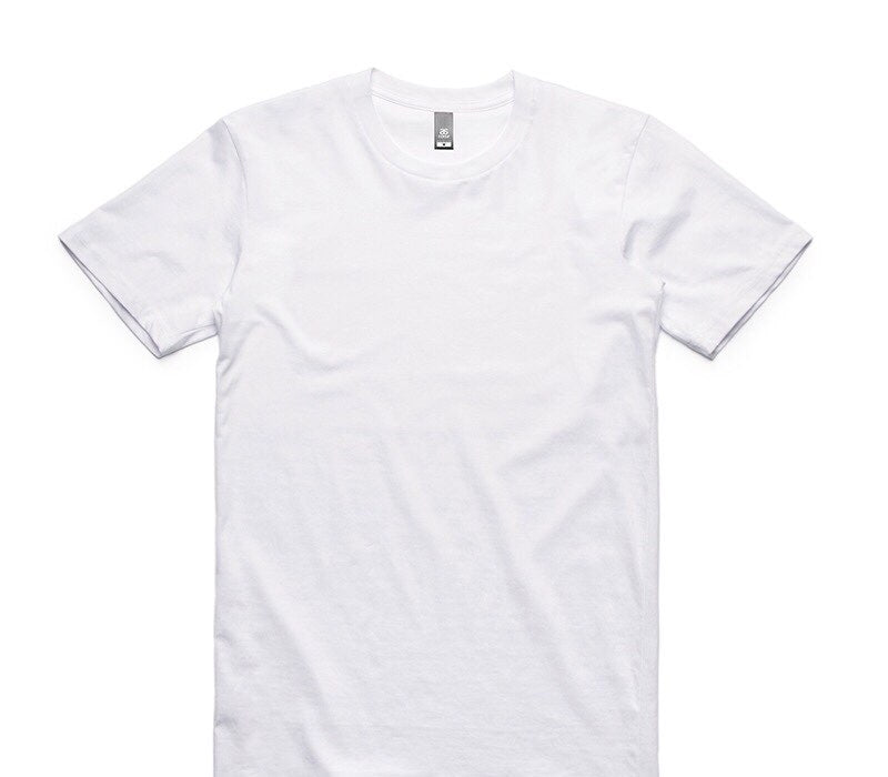 Custom AS Colour 100% Cotton White T-Shirt