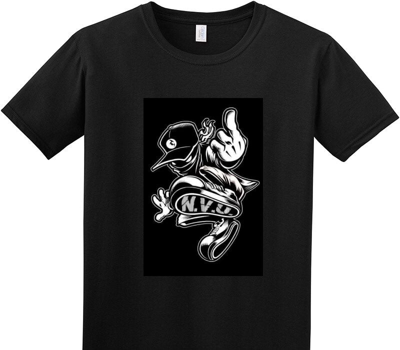 Custom Adult Soft Style 100% Cotton Black T-Shirt