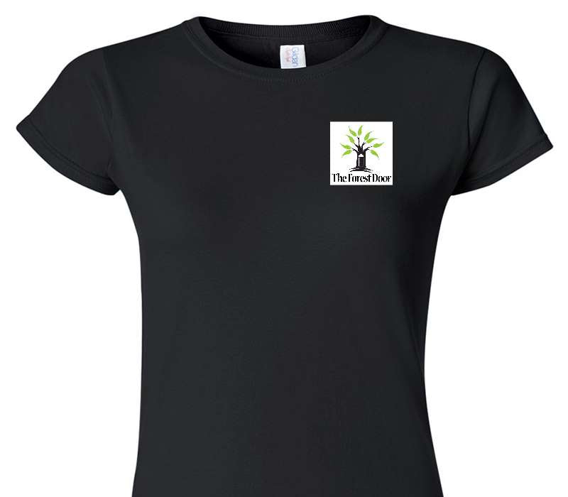 Custom Womens Soft Style 100% Cotton Black T-Shirt
