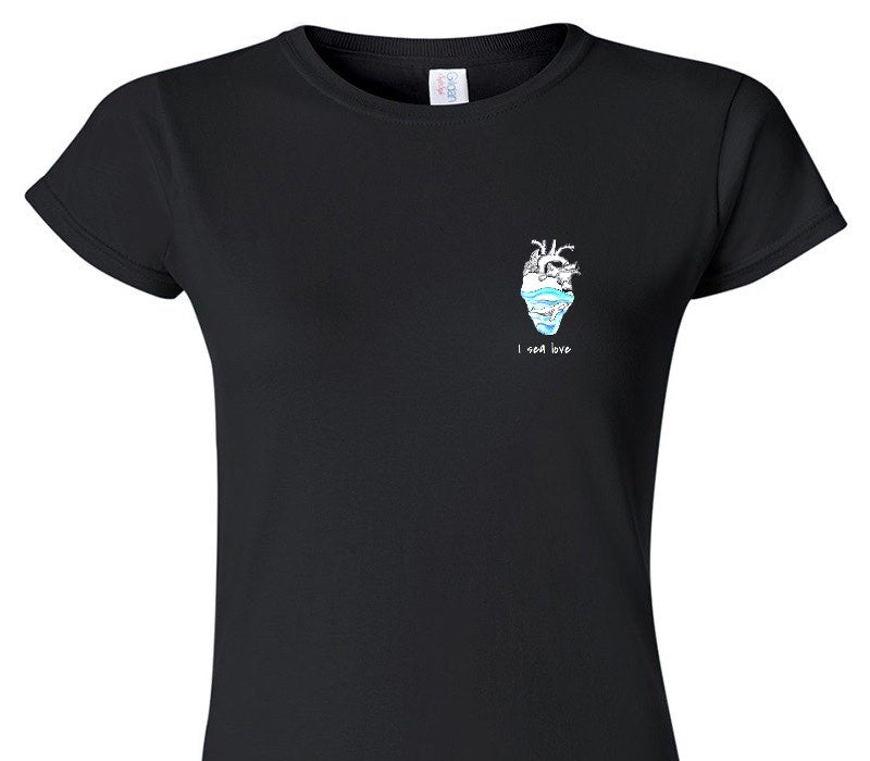 Custom Womens Soft Style 100% Cotton Black T-Shirt