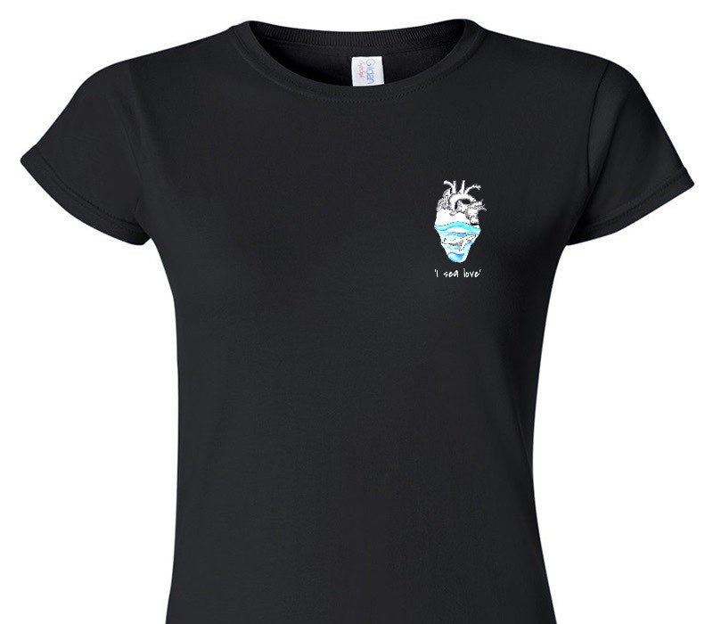 Custom Womens Soft Style 100% Cotton Black T-Shirt