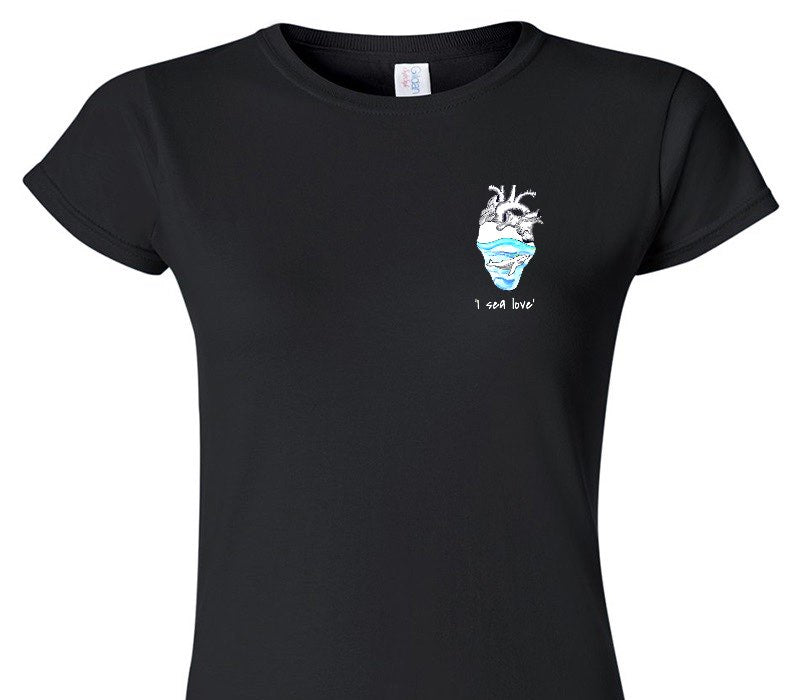 Custom Womens Soft Style 100% Cotton Black T-Shirt