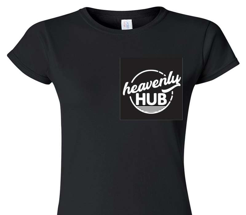 Custom Womens Soft Style 100% Cotton Black T-Shirt