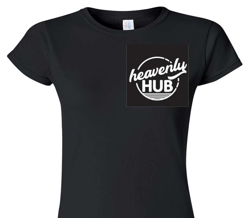 Custom Womens Soft Style 100% Cotton Black T-Shirt