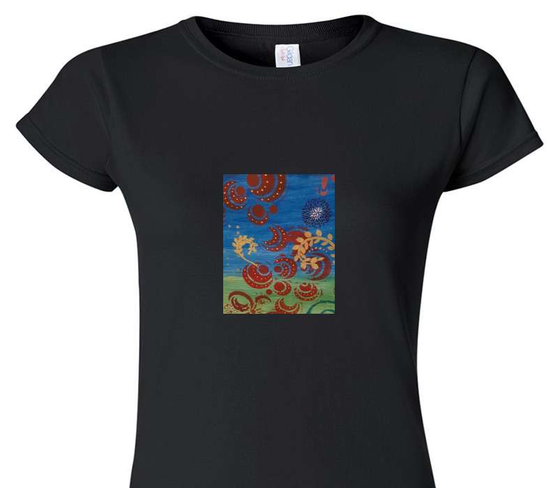 Custom Womens Soft Style 100% Cotton Black T-Shirt