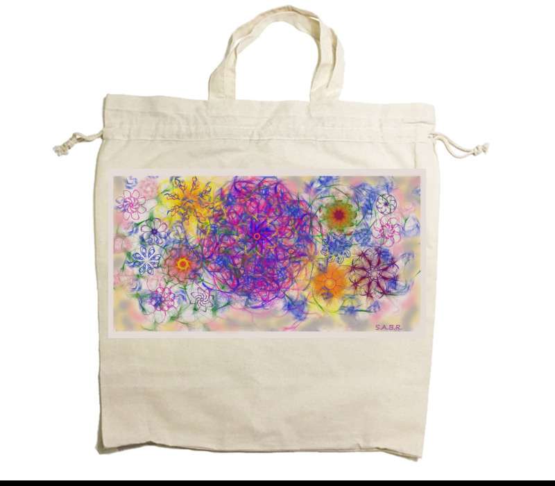 Custom Drawstring Tote Bag Cotton Calico
