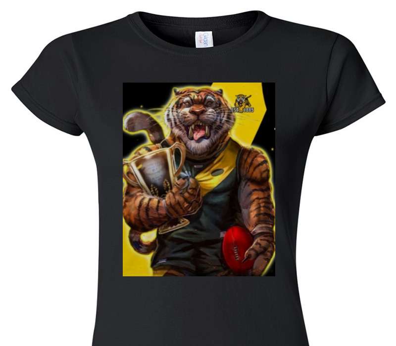 Custom Womens Soft Style 100% Cotton Black T-Shirt