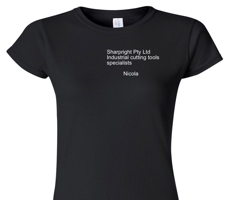 Custom Womens Soft Style 100% Cotton Black T-Shirt