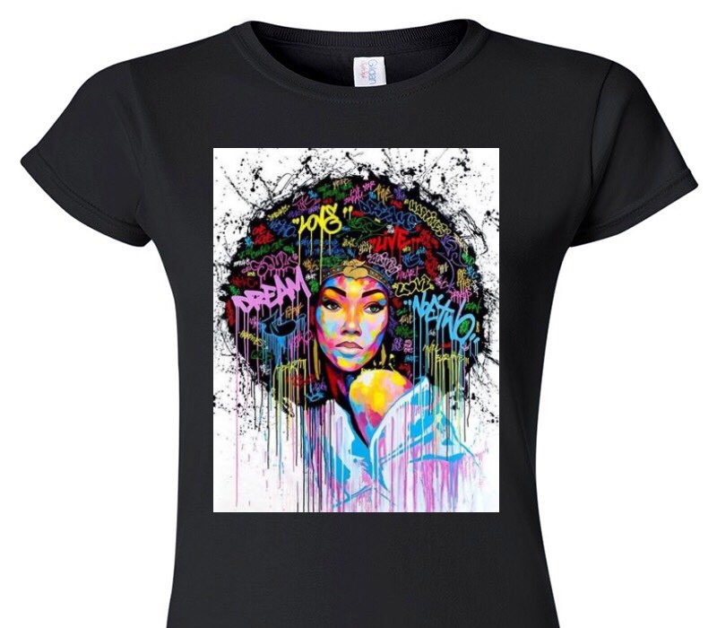 Custom Womens Soft Style 100% Cotton Black T-Shirt