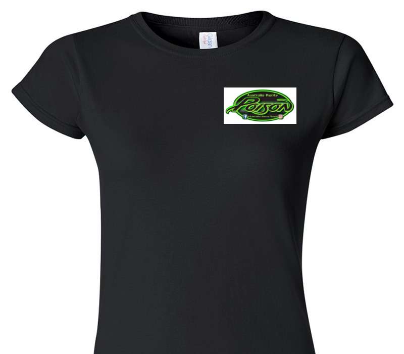 Custom Womens Soft Style 100% Cotton Black T-Shirt