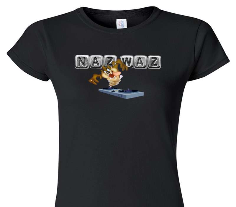 Custom Womens Soft Style 100% Cotton Black T-Shirt