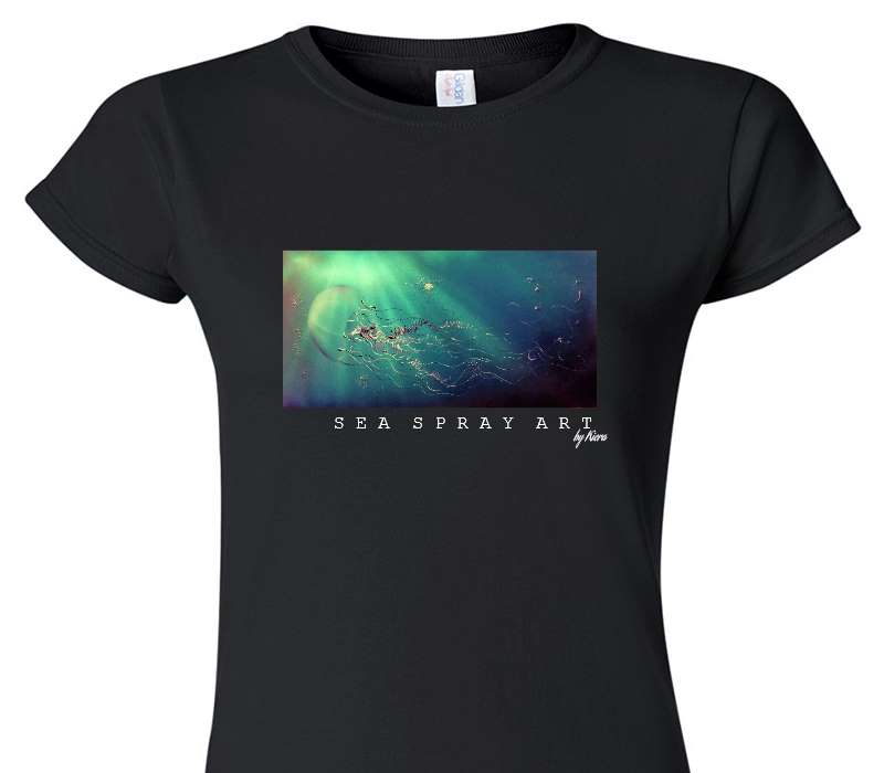 Custom Womens Soft Style 100% Cotton Black T-Shirt