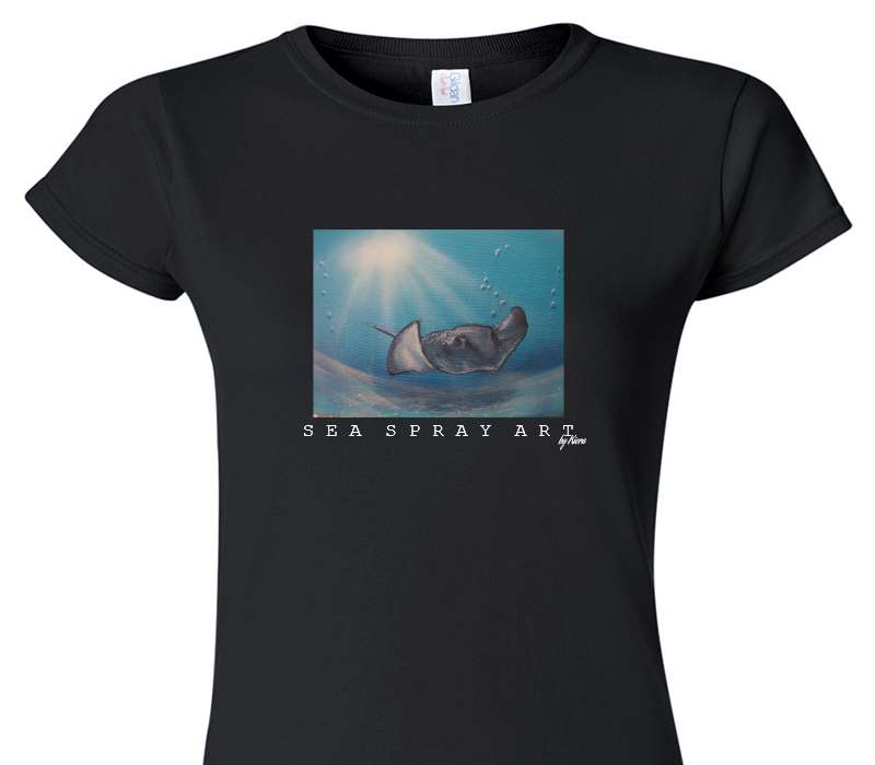 Custom Womens Soft Style 100% Cotton Black T-Shirt