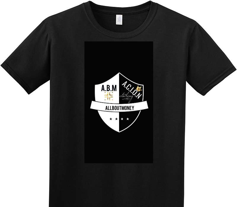 Custom Adult Soft Style 100% Cotton Black T-Shirt