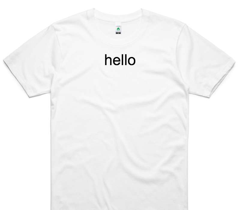 Custom AS Colour 100% Organic Cotton White T-Shirt