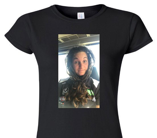 Custom Womens Soft Style 100% Cotton Black T-Shirt