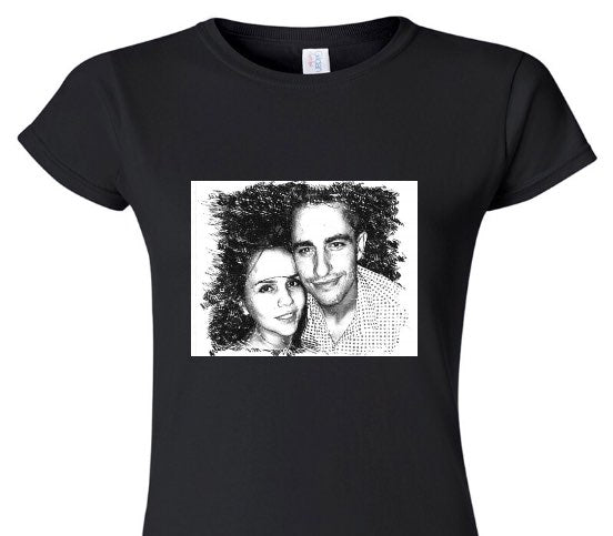 Custom Womens Soft Style 100% Cotton Black T-Shirt