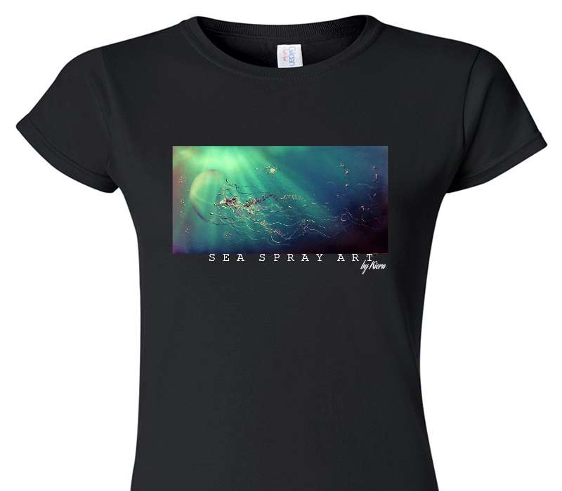 Custom Womens Soft Style 100% Cotton Black T-Shirt
