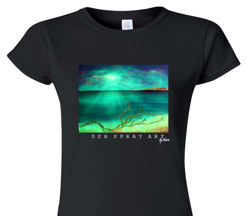 Custom Womens Soft Style 100% Cotton Black T-Shirt